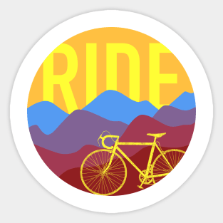 Ride - Road Bike Vintage Colors Sticker